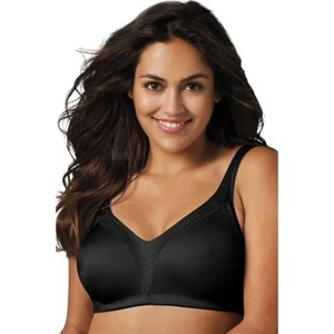 Playtex 4E77 18 Hour Back Smoother Wirefree Bra 38B Black - Bild 1 von 3
