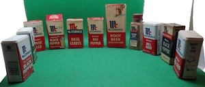 McCormick spices tin box bottle vintage lot 11 variety root beer pepper dill - Picture 1 of 8