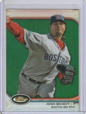 JOSH BECKETT Red Sox 2012 Topps Finest #94 Green Refractor Parallel Card /199 - Image 1 of 2