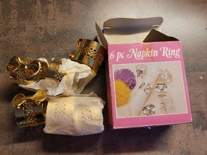 Serviettenringe gold-farbig, 6 Stück im Karton - Bild 1 von 3