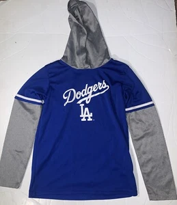 Los Angeles Dodgers Hoodie Light Weigh Blue/Gray Size Youth Large 12-14 - Picture 1 of 3