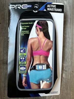 Pro Strength, Workout Active Storage Waistband, Black, Phone, Keys, Money, ID - Image 1 of 2