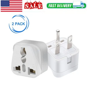 2PCS European EU To US American Adapter Plug Converter Euro Asia to USA - Picture 1 of 11