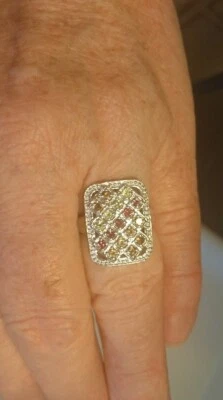 Damen Silberring 925 mit Rhodolite, Peridot, Andalusite und Champagne Quarz  - Bild 1 von 4