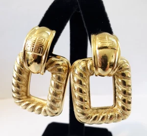 Vintage signierte Givenchy Ohrclips wandelbare Türklinke strukturiert - Bild 1 von 13
