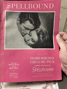I 1945 Hitchcock sheet music SPELLBOUND Bergman/Peck - Picture 1 of 1