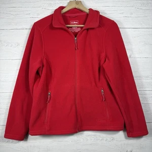 L.L. Bean Fleece weicher Pullover durchgehender Reißverschluss rot Damengröße Medium Petite - Bild 1 von 4