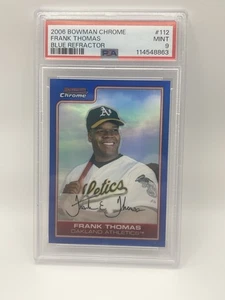 2006 TOPPS BOWMAN CHROME FRANK THOMAS PSA 9 BLUE REFRACTOR #112 POP 2 #’d 7/150 - Picture 1 of 5