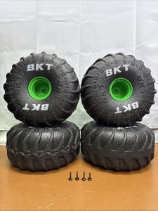 Grave Digger Monster Jam BKT Set of 4 Replacement RC Truck Foam Tires Wheels 10” - Picture 1 of 6