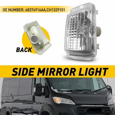 Para 14-21 RAM PROMASTER 1500 2500 3500 espelho lateral direito luz de seta nova - Imagem 1 de 4