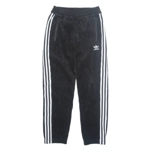 ADIDAS ORIGINALS Corduroy Mens Sweatpants Black Tapered S W27 L28 - Picture 1 of 6
