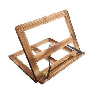 Foldable Recipe Book Stand,Wooden Frame Reading Bookshelf,Tablet Pc Support4575 - Photo 1/7