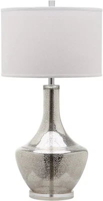 Lighting Collection Mercury Silver Glass 35-inch Bedroom Living Room Home Off... - Image 1 of 4