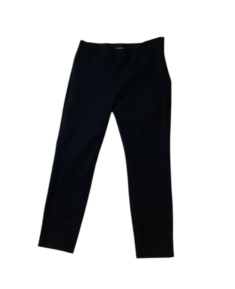 Брюки женские Lauren Ralph Lauren черные со средней посадкой на молнии сбоку размер 10 - Изображение 1 из 4