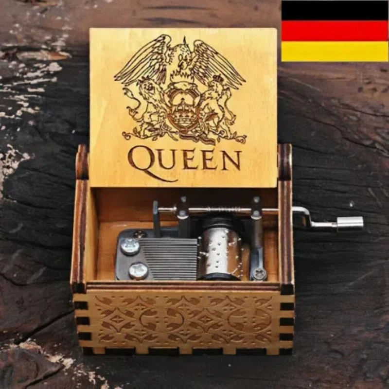 Gravierte Queen Spieluhr aus Holz Bohemian Rhapsody Weihnachtsgeschenk Spieluhr - Bild 1 von 1