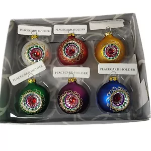 Dept 56 Class Holiday Ornament Jewel Porta Segnaposto Colorato Confezione da 6 - Foto 1 di 11