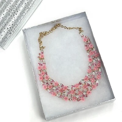 娜塔莎签名声明项链金色和粉红色 3D 花 — 第 1/4 张图片