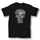 Adult Men's Marvel Comics Frank Castle The Punisher Camo Logo Black T-shirt Tee