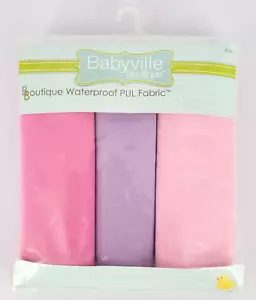 Babyville Boutique PUL Fabric Pink & Purple 21 x 24 Inch 3 Count - Picture 1 of 4
