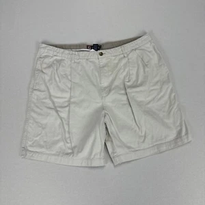 CHAPS Cargo Chino Shorts Mens 42 Ivory White Twill Cotton Preppy Bottoms 00s - Picture 1 of 6