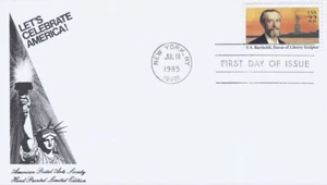 2147 22c FREDERIC BARTHOLDI - American Postal Arts Society Gütesiegel - Bild 1 von 1