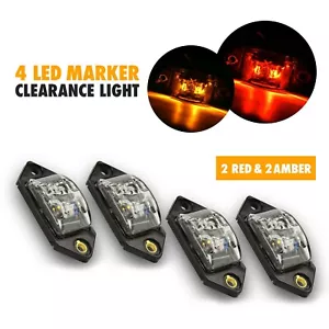 4 PACK Kaper II 3.375" RV Side Fender Mini Marker LED Amber RED Light/Clear Lens - Bild 1 von 8