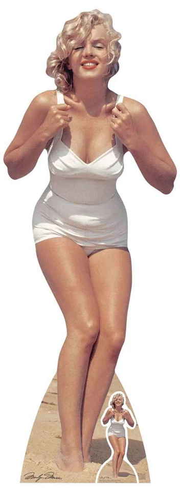 Marilyn Monroe White Swimsuit Lifesize and Mini Cardboard Cutout / Standee