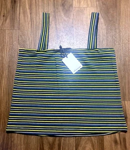 Olivaceous Cropped Tank Top Womens Medium Yellow Gray Striped Square Neck NWT - Picture 1 of 9