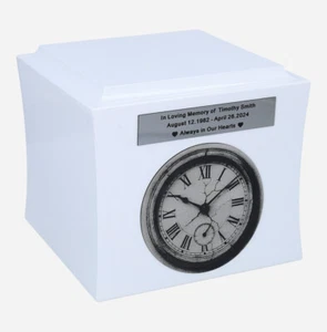 Symbolische urn met klok Herdenkingscrematie urn voor as - Imagen 1 de 10