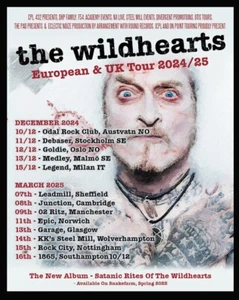 Poster The Wildhearts Europe & UK 2024-2025 Tour Poster, gift for fans - Picture 1 of 8
