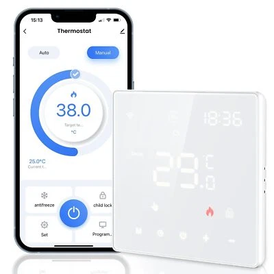 WiFi TUYA Thermostat Mit 2 Funktionen für Wasser-Fußbodenheizung Und Gas Boiler - Bild 1 von 4
