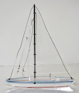 RARE Acrylic Lucite Sailboat Sculpture Signed by The Artist 257 / 1000 13" x 12" - Picture 1 of 13