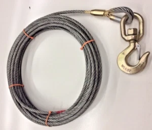 Cavo demolitore camion rimorchio 3/8” X 50’ EIPS nucleo acciaio con linea verricello girevole 🇺🇸 - Foto 1 di 10