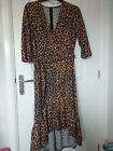 Select animal Print/Leopard Print Maxi/Midi wrap Long dress size 16