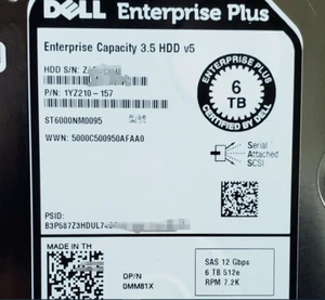 DELL Enterprise Plus 6TB SAS 3.5" inch 512e HDD 0MM81X MM81X ST6000NM0095 - Picture 1 of 1