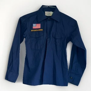 BSA Official Cub Scout blau Uniform Hemd Langarm Damen Größe 12 CR-379 - Bild 1 von 8