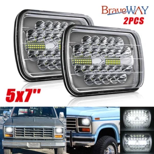 Pair 7x6" 5x7" LED Headlights Hi/Lo Beam For Ford F-150 F-250 F-350 Super Duty - Picture 1 of 14