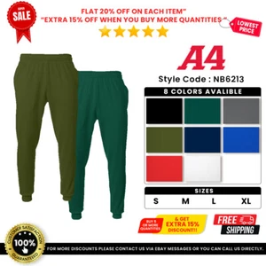 A4 NB6213 Youth Polyester Sprint Fleece Jogger Two Side Pockets Pant - Picture 1 of 9