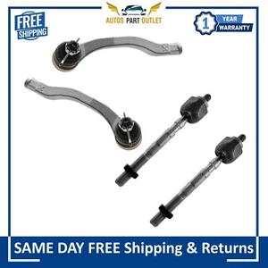 New Inner & Outer Tie Rod End LH & RH Kit of 4 for 1998-2001 Acura Integra - Picture 1 of 5