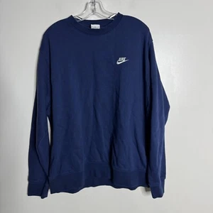 Suéter Nike XL Para Hombre Cuello Redondo Azul Pull Over Algodón - Imagen 1 de 8