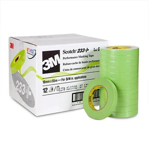 3M Scotch 233+ Green Performance Masking Tape Roll 18 mm x 55 m 12pk 26335-12 - Picture 1 of 4