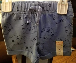 NEU JUMPING BEAN Jungen BAUMWOLLE elastischer Bund blau Tiger Shorts Größe 6 Monate - Bild 1 von 3