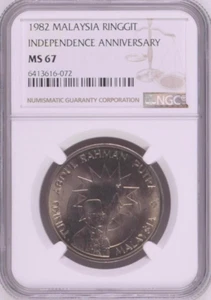 Mazuma *N1376 NGC Malaysia 1982 $1 25th Merdeka 1957-1982 MS67 - Picture 1 of 2