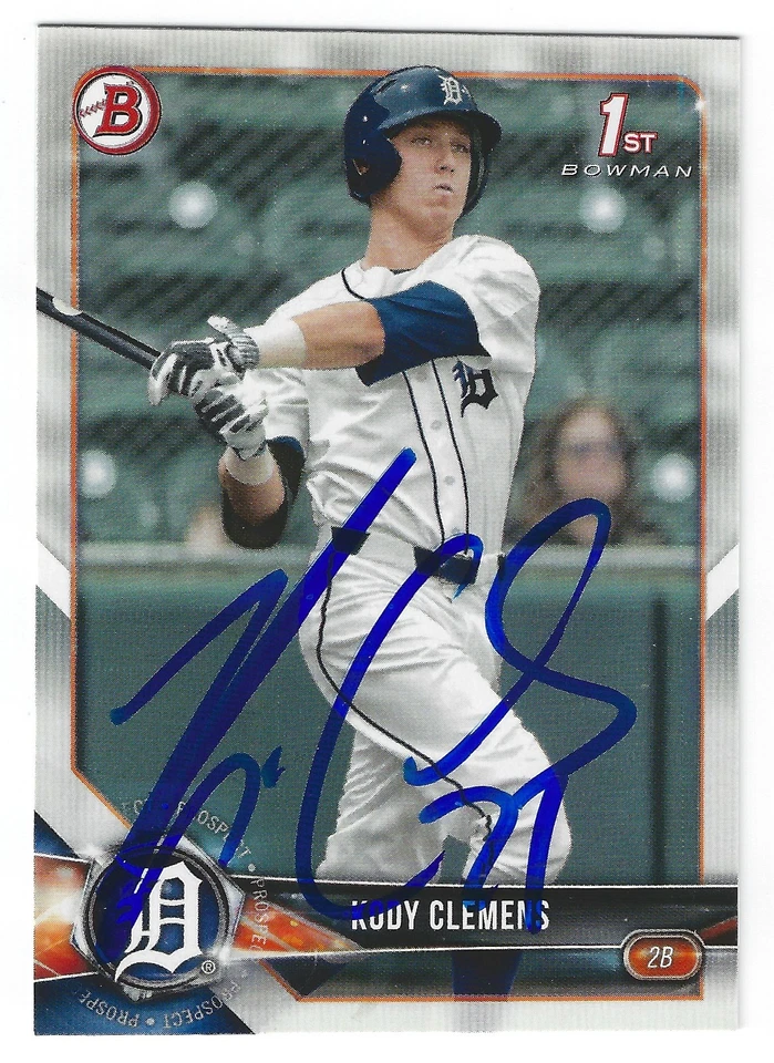 KODY CLEMENS DETROIT TIGERS SIGNED CARD MINNESOTA TWINS PHILADELPHIA PHILLIES - Image 1 of 1