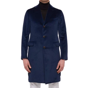 Abrigo Abrigo BOGLIOLI Milano "K. Jacket" Azul Algodón-Seda Terciopelo 46 NUEVO US XS - Imagen 1 de 7