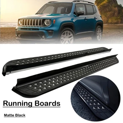 Se adapta a estriberas Jeep Renegade 2015-2026 peldaños laterales pedal barras Nerf 2 piezas Foto 1 de 4