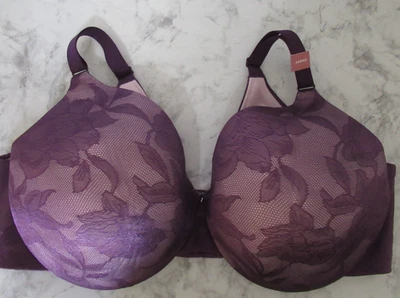 New Cacique Bra 42DDD Purple Lightly Lined Full Coverage Underwire Plus Size - Image 1 of 4