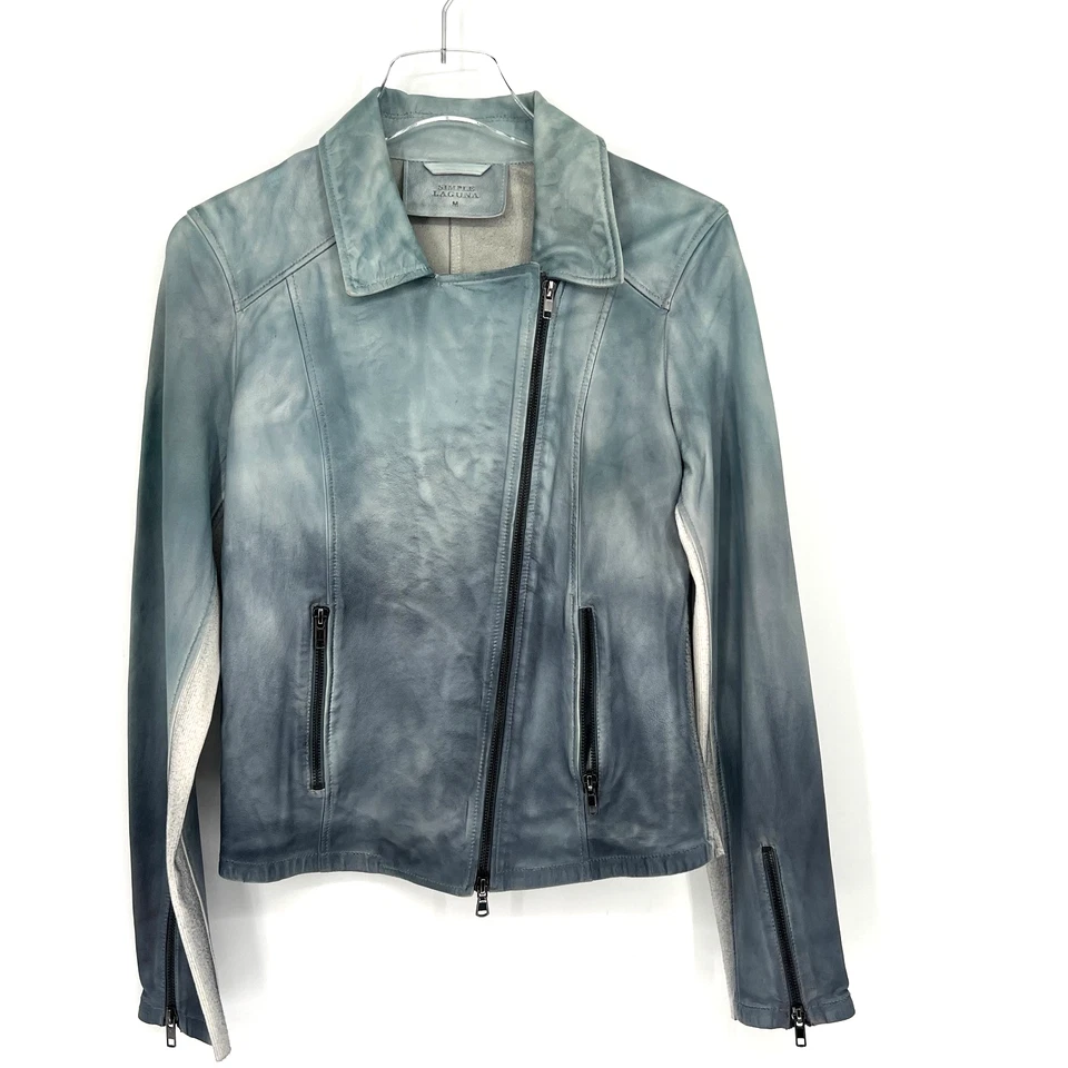 Chaqueta de Cuero Simple Laguna Para Mujer M Azul Ombre Grunge Motociclista Foto 1 de 4
