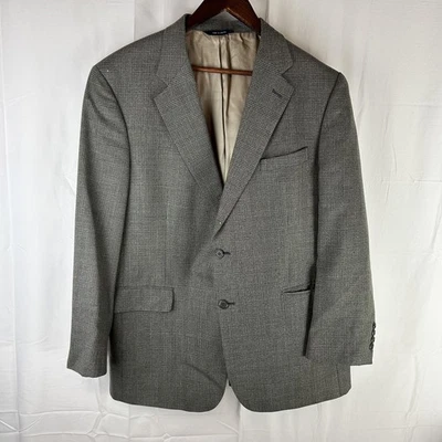 Blazer Brooks Brothers Para Hombres 43 Regular Gris Glen Cuadros Lana Worsted Abrigo Deportivo Foto 1 de 4