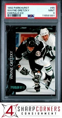 1992 PARKHURST EMERALD ICE #65 WAYNE GRETZKY KINGS HOF PSA 9 - Image 1 of 2